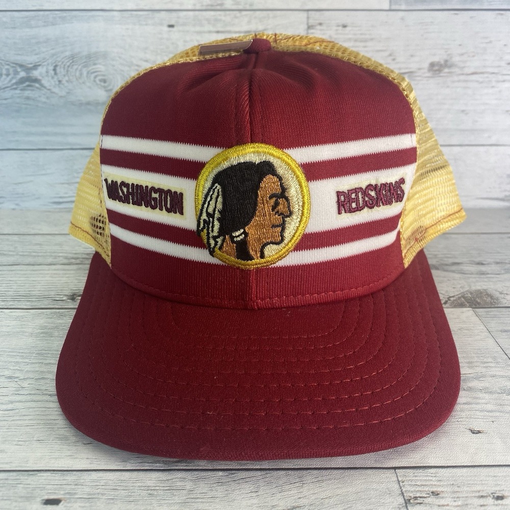 Washington Redskins Hat Cap Snap Back Red Yellow Football AJD Superstripe Mens